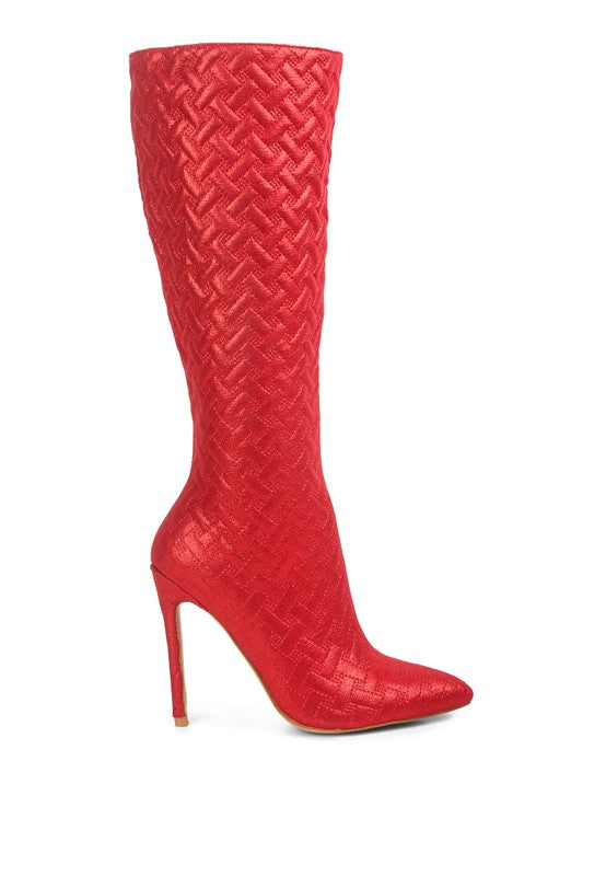 Tinkles Quilted High Heeled Calf Boots