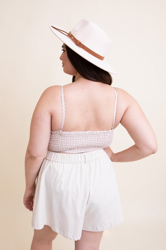 Plus Size Gingham Smocked Bralette