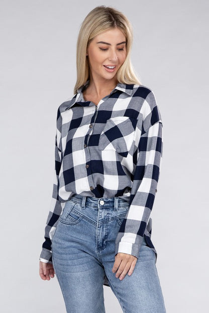 Classic Plaid Long Sleeve Casual Flannel Shirt