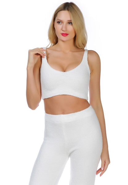 Sleeveless Casual Solid Knitted Crop Top