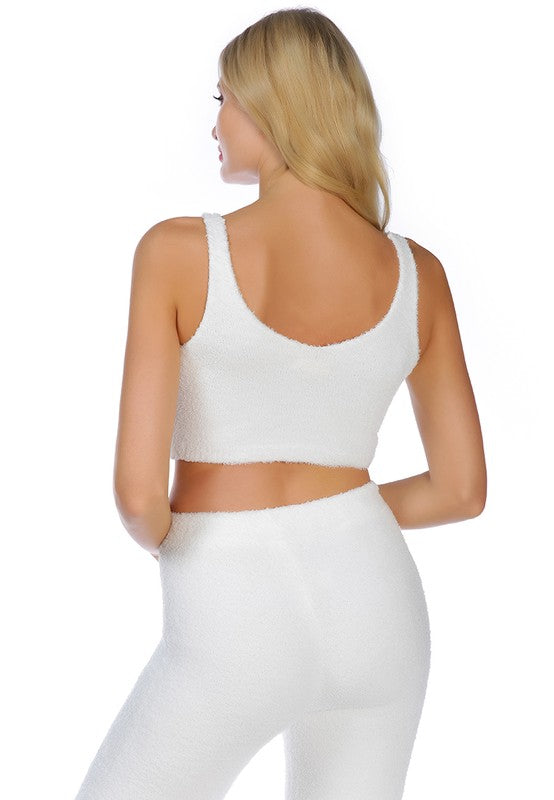 Sleeveless Casual Solid Knitted Crop Top