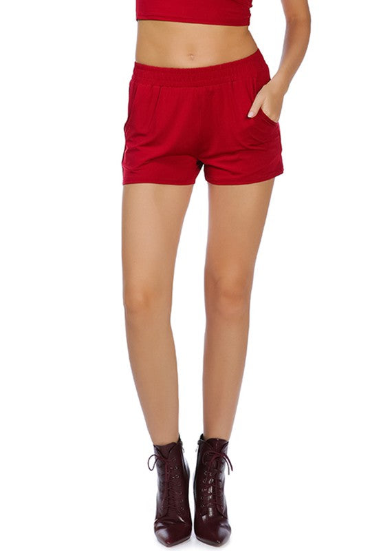 High Kicks Solid Cotton Mid-Rise Shorts