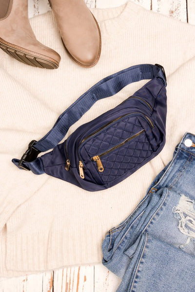 Quilted Belt Sling Bum Bag - Fashions Envy
