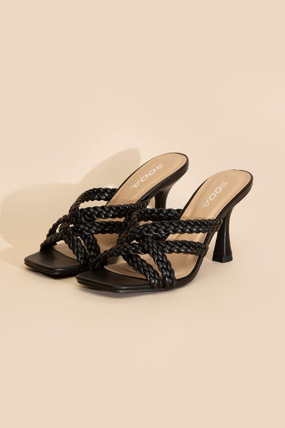 KELLAN-S Double Cross Braided Strap Heels