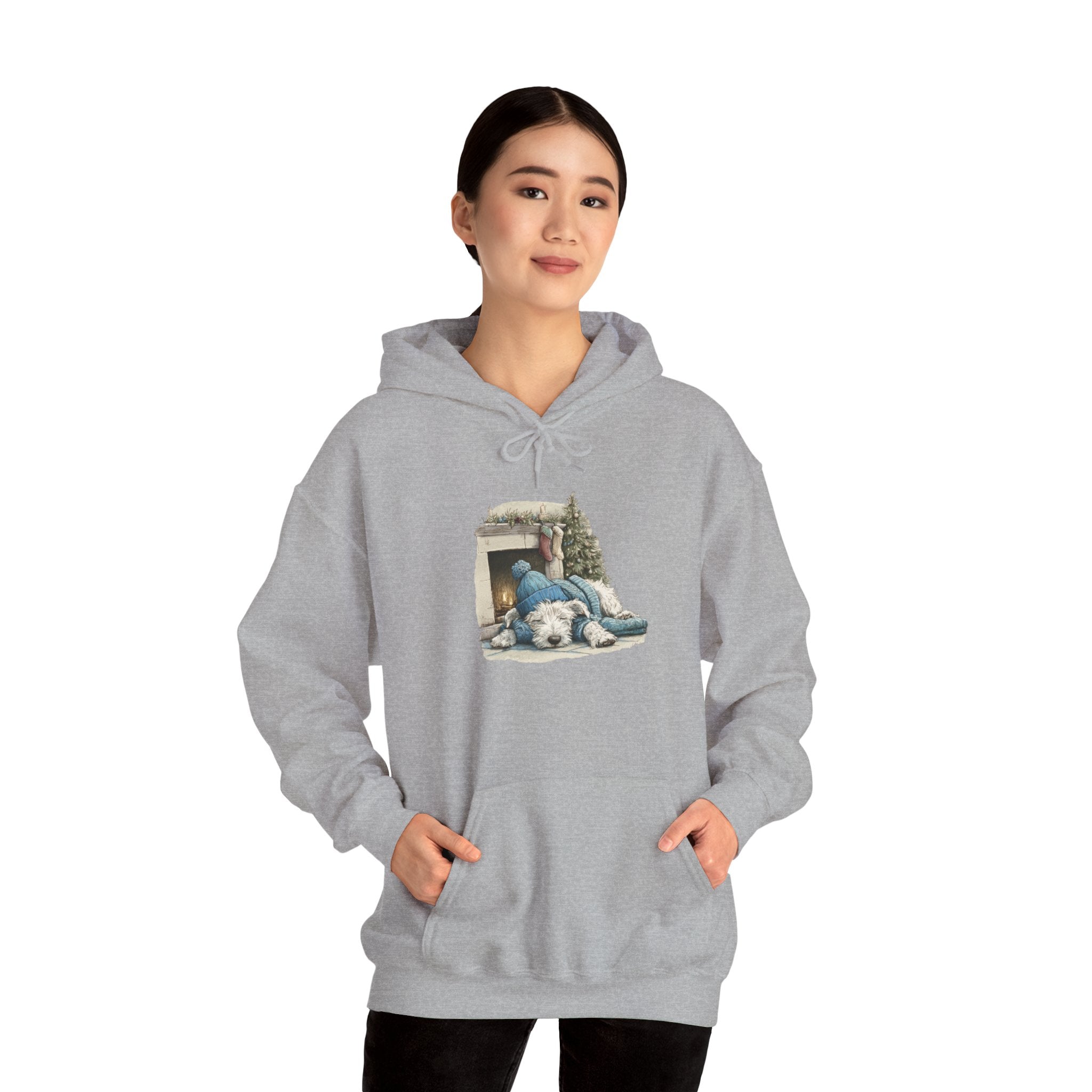 Fireplace Pup Hoodie - Cozy Christmas Dog Sweatshirt