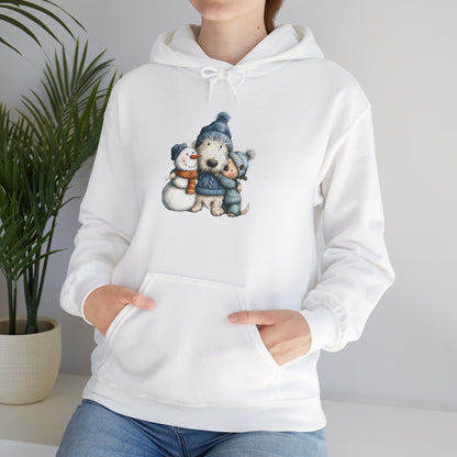 Snowman Puppy Hoodie - Adorable Winter Dog Sweatshirt
