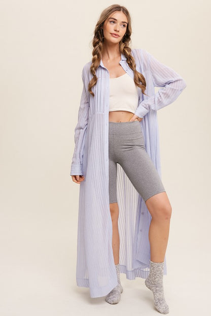 Long Sleeve Button Down Shirt Maxi Dress