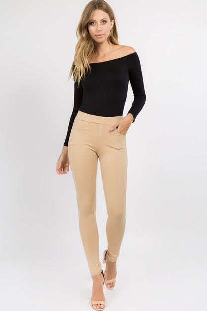 Ankle Length Form Fitting Casual Ponte Pants