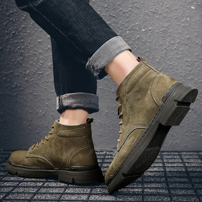 Men's Plush Martin Trend Retro All-Match Tooling Boots