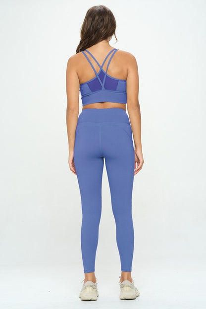 Activewear Sleeveless Crop Top and Leggings Set