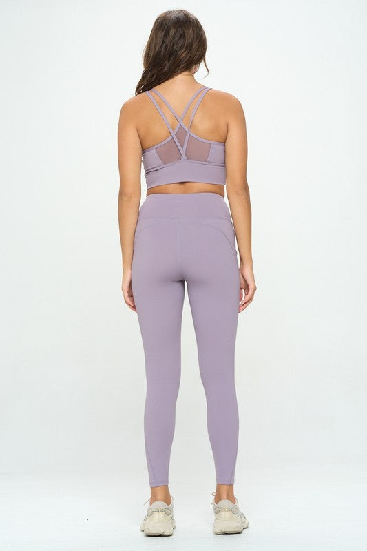 Activewear Sleeveless Crop Top and Leggings Set