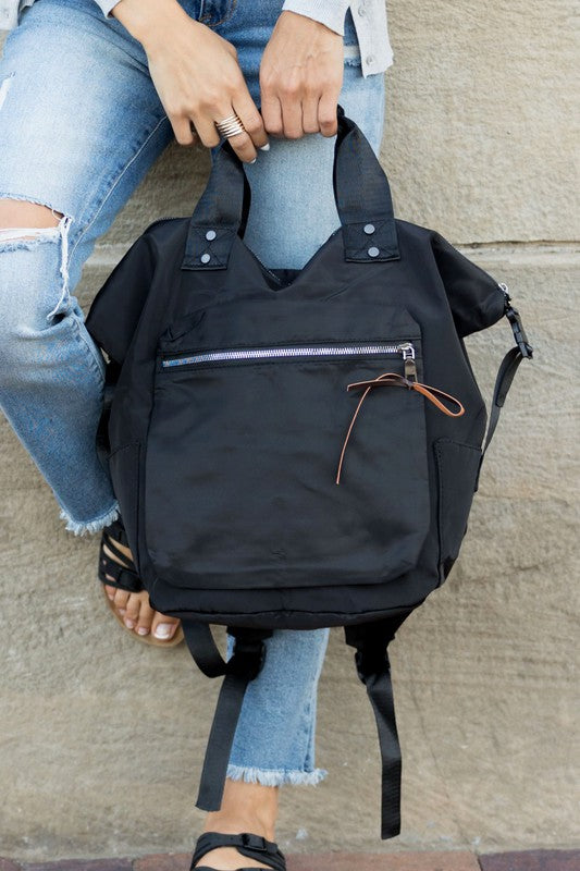 Easy Clean Nylon Everyday Backpack Tote