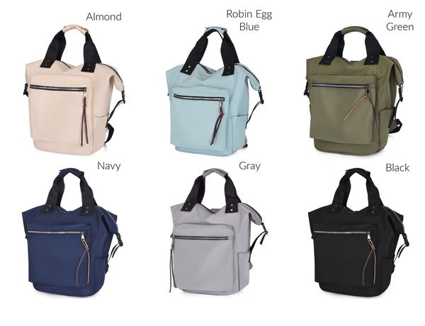 Easy Clean Nylon Everyday Backpack Tote