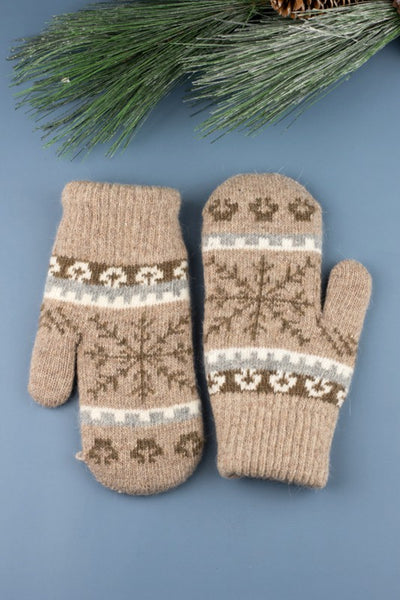 Nordic Snowflake  Mittens - Fashions Envy