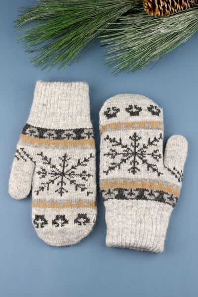 Nordic Snowflake  Mittens - Fashions Envy
