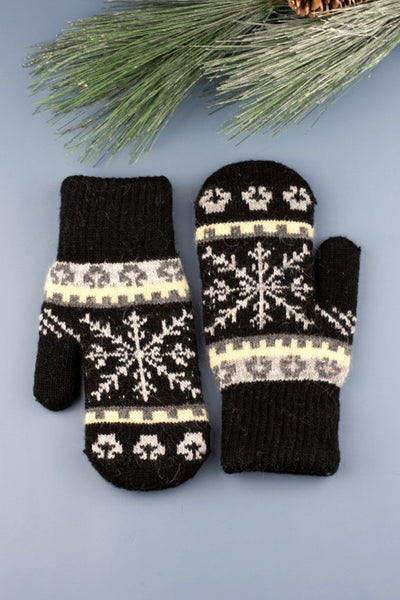 Nordic Snowflake  Mittens - Fashions Envy