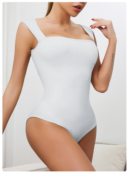 Women's One-piece Sleeveless Square Neck Skinny Yoga Bodysuit