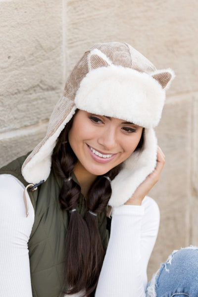 Kitten Ear Trapper Hat - Fashions Envy