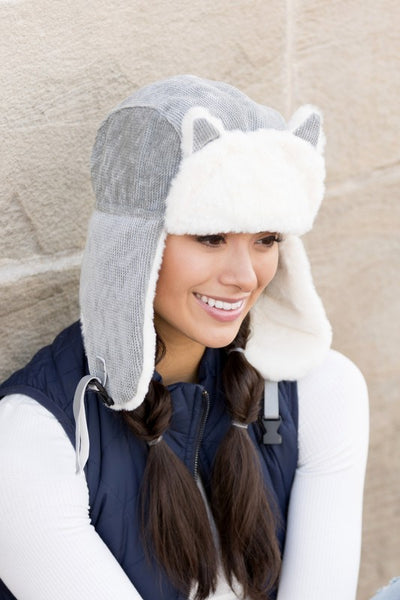 Kitten Ear Trapper Hat - Fashions Envy
