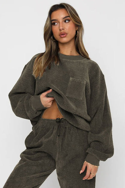 Comfy Oversized Casual Western Corduroy Set