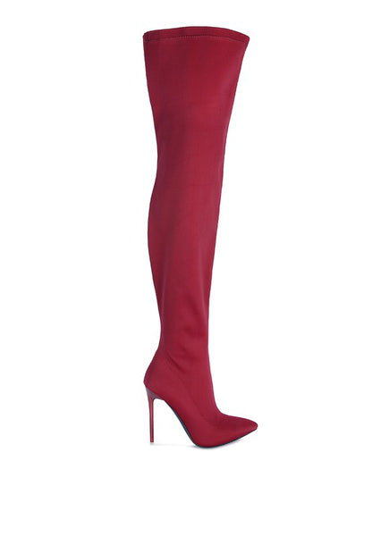 Lolling Stretch Lycra High Heel Long Boots