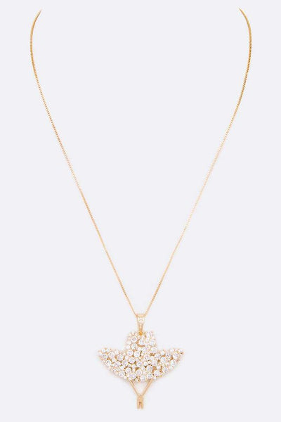 Cubic Zirconia Cowboy Hat Pendant Necklace