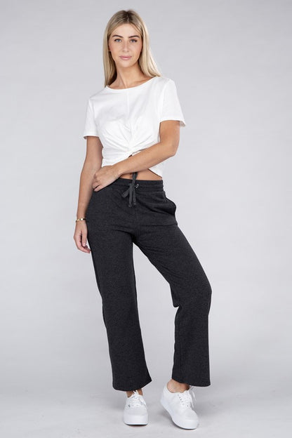 Casual Lounge Wide Pants with Drawstrings