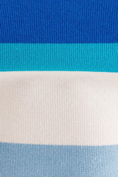 Square Neck Stripe Pattern Knit Tank Top