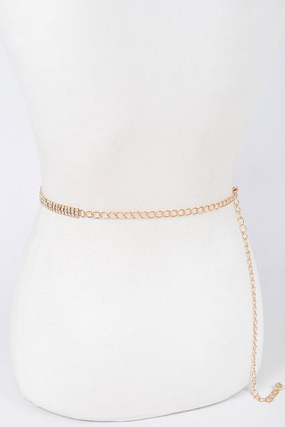 Rhinestone Butterfly Gold Chain Belt