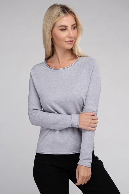 Long Sleeve Viscose Round Neck Basic Sweater