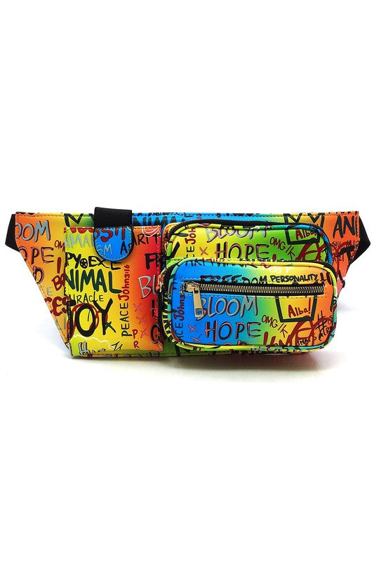 Multi Graffiti Fanny Bag Waist Bag