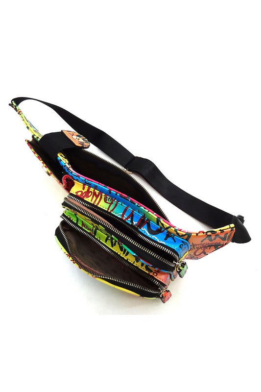 Multi Graffiti Fanny Bag Waist Bag