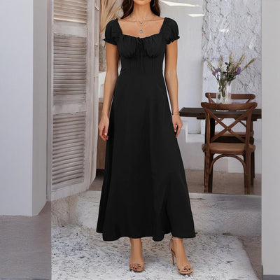 Women's Bohemian Backless Flowy Ruffled Maxi Dress with Adjustable Belt - Summer Vacation