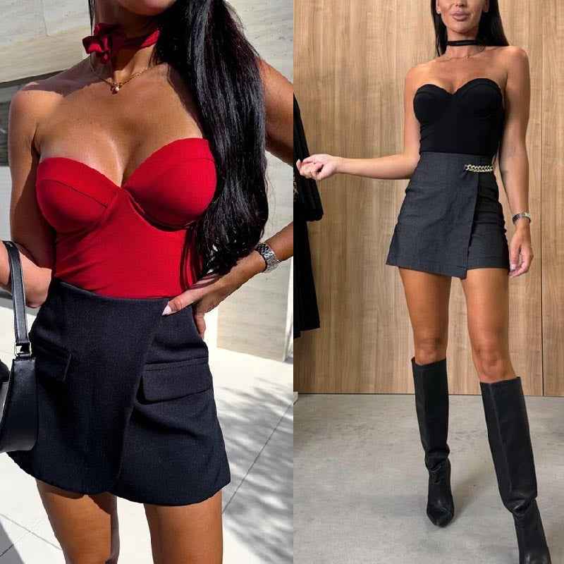 Sweetheart Neck Bodysuit - Sleeveless Fitted Style - Fashions Envy