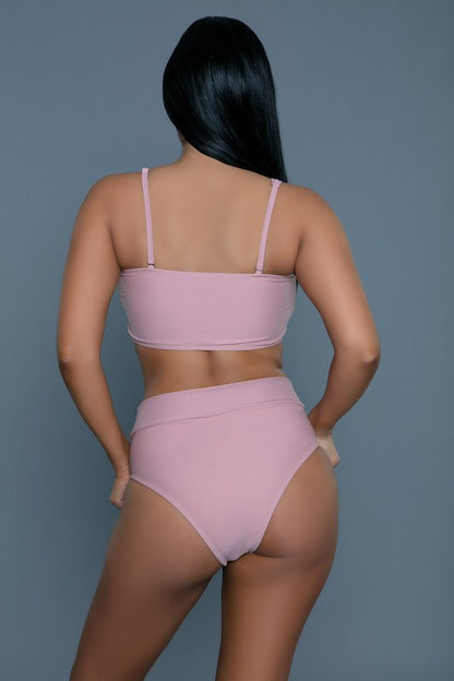 High Waist Removable Spaghetti Strap Chanity One-piece Swimsuit