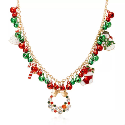 18K Gold-Plated Christmas Charm Necklace - Fashions Envy