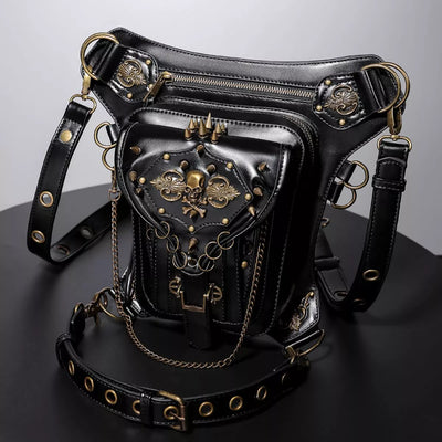 Steampunk Skull Bag - Multi-Wear Gothic Crossbody - Fashions Envy