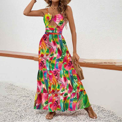 Sleeveless Boho Maxi Dress - Spaghetti Strap Floral Sundress