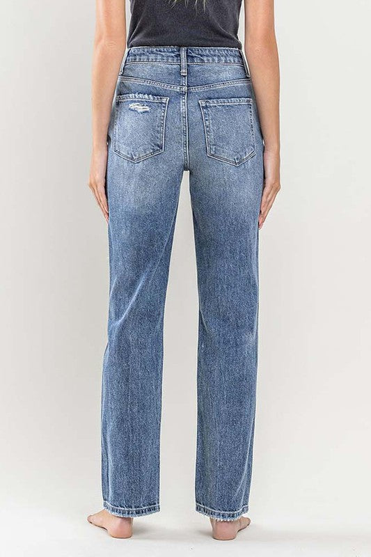 90'S Vintage Slim Straight Distresed Jeans