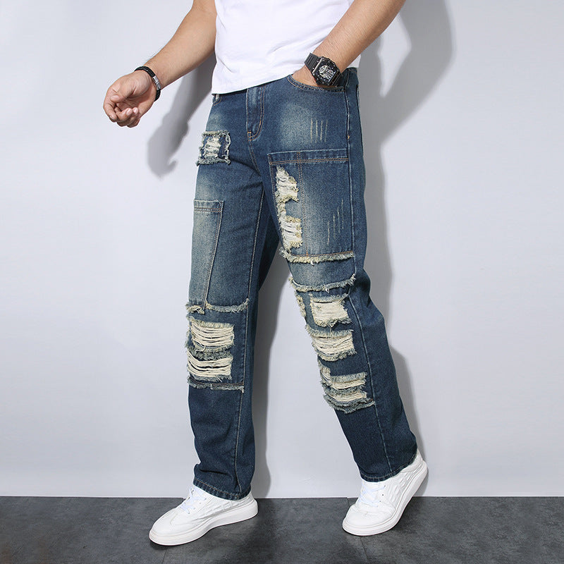 Straight Leg Jeans Men - Wrinkle-Resistant Loose Fit - Fashions Envy