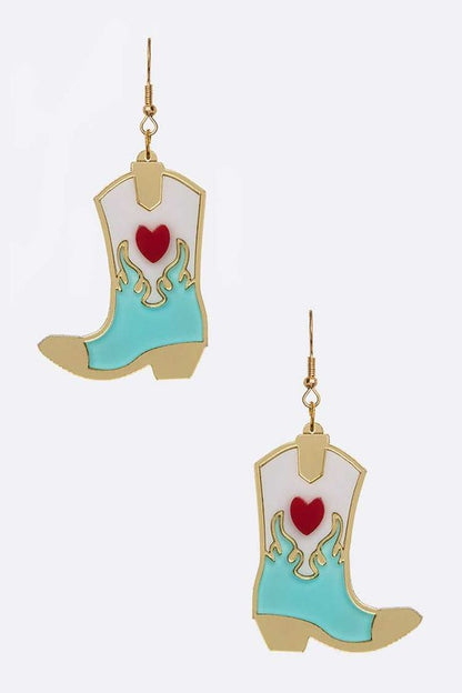 Acrylic Cowboy Boots Earrings