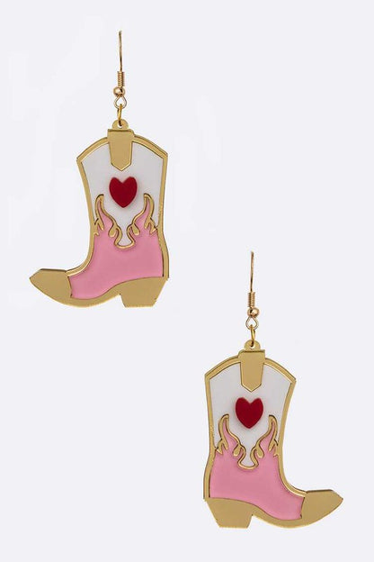 Acrylic Cowboy Boots Earrings