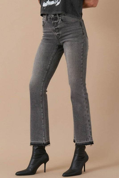 High-Rise Cropped Boot-Cut Dark Wash Jeans - Fashions Envy