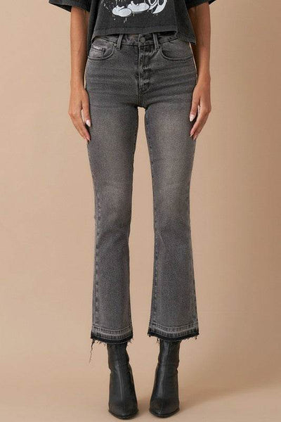 High-Rise Cropped Boot-Cut Dark Wash Jeans - Fashions Envy