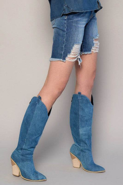 High-Rise Bermuda Shorts with Fringe Detail - Fashions Envy