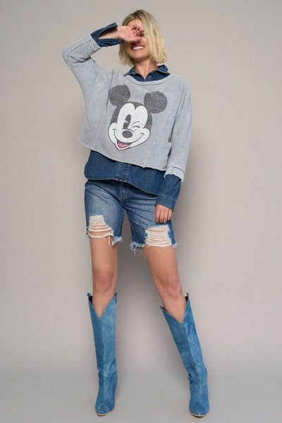 High-Rise Bermuda Shorts with Fringe Detail - Fashions Envy