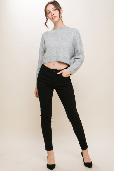 Oversized Wool Blend Cropped Sweater