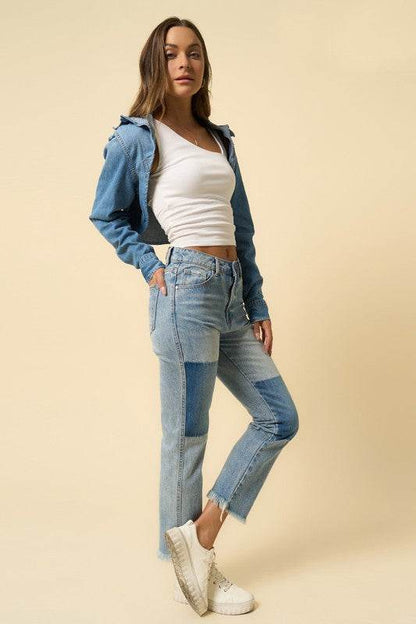High-Rise Straight Medium Wash Jeans - Fashions Envy