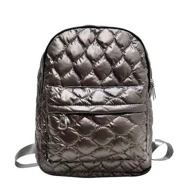 Jade Metallic Puffer Backpack - Fashions Envy