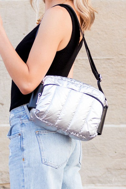 River Metallic Puffer Crossbody Bag